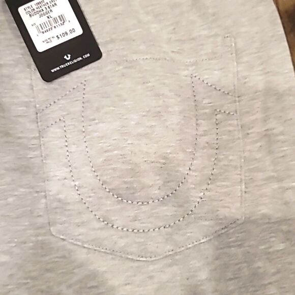 True Religion Buddha 3 Star Jogger- Heather Grey - Picture 9 of 9